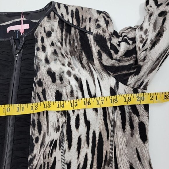 Basler Women's Animal Print Blazer/Jacket Faux Leather Accents Size EU42 (XL) - Picture 9 of 13